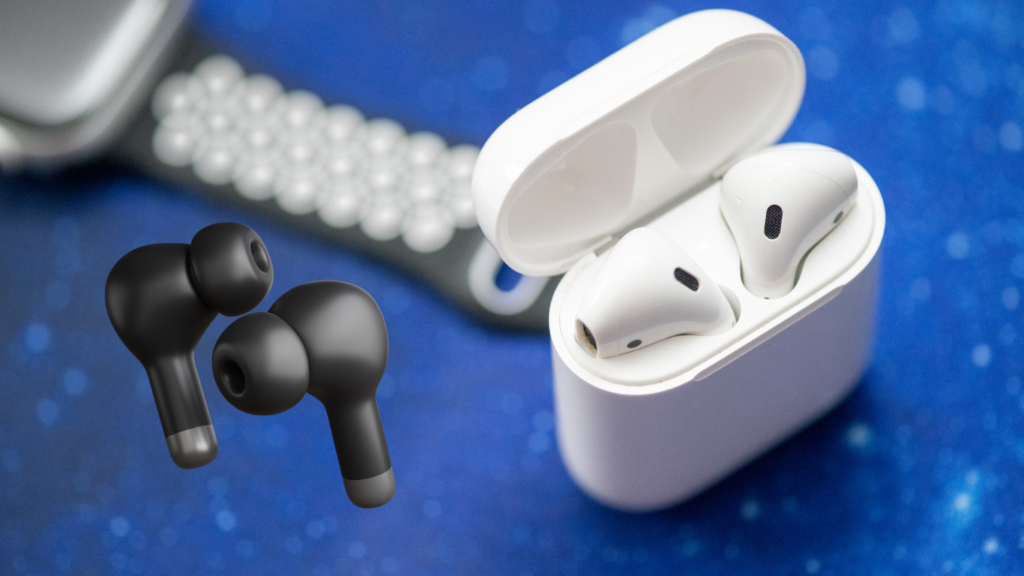 Wireless earbuds with ergonomic design and long battery life displayed in their charging case